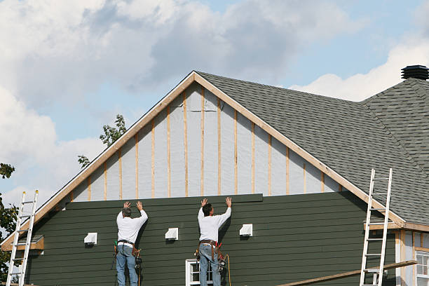 Professional Vinyl Siding technician working in Island Lake, IL